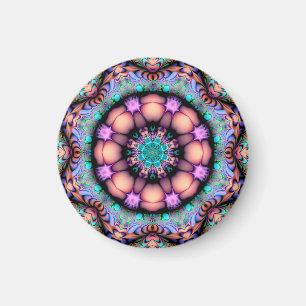 Imã Fractal Mandala Floral Psychedelic