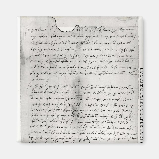 Imã Fragmentação da carta escrita por Christopher (Frente)
