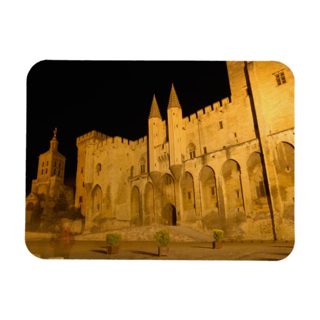 Ímã França, Avinhão, Provença, Palácio Papal à noite (Horizontal)
