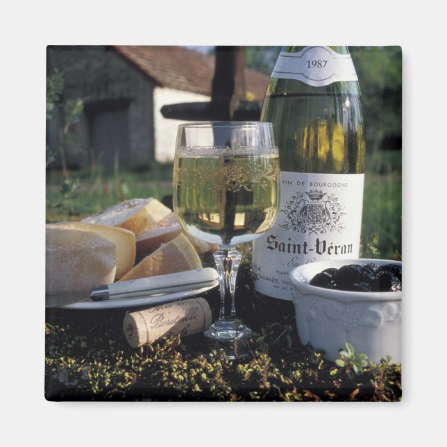 Imã França, Burgundy, Chablis. Vinho local e (Frente)