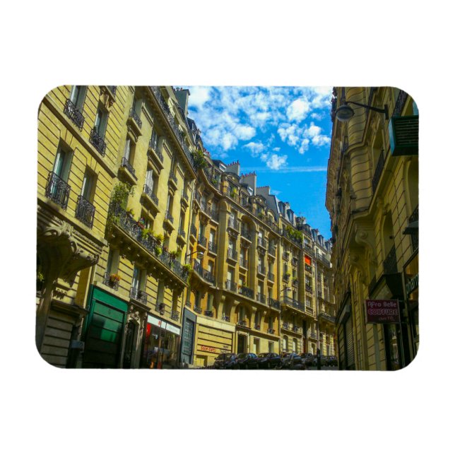 Ímã França Paris Cityscape Street Building (Horizontal)