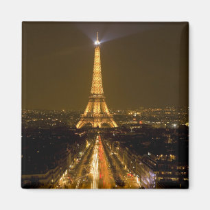 Imã França, Paris. Vista noturna da Torre Eiffel