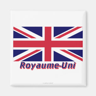 Imã Français de Drapeau Royaume-Uni avec le nom en