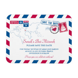 Ímã FRANCE Air Mail Bat Mitzvah Salvar Data 3x4