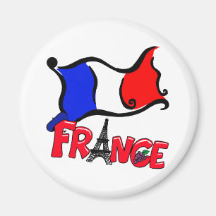 Imã France com produtos da bandeira