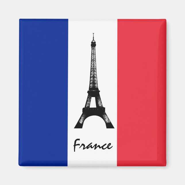Imã France Magnet, Torre Eiffel, Férias, Bandeira Fran (Frente)
