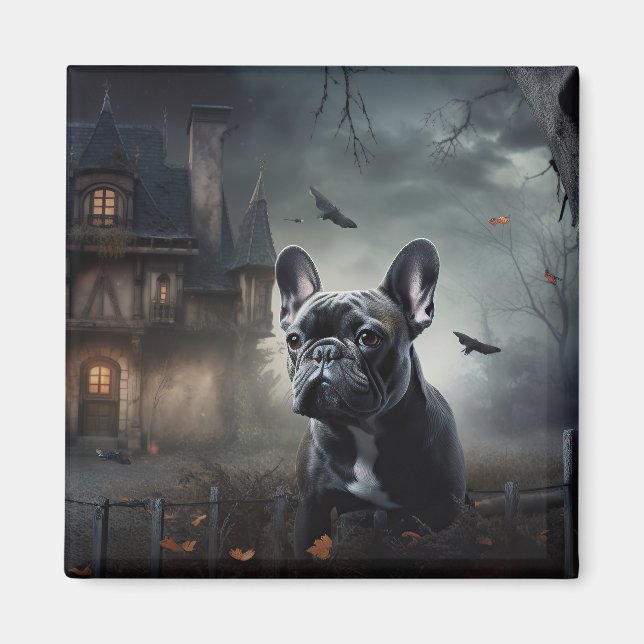 Imã Francês Bulldog Halloween Scary (Frente)