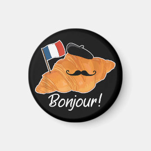 Imã Francês Croissant Lover França Bandeira Francófilo