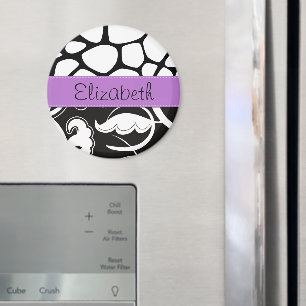 Imã Francês Damask, Giraffe, Preto e Branco, Seu Nome