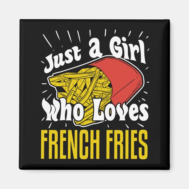 Imã Francês Fries Engraçado Garota-Presente (Frente)