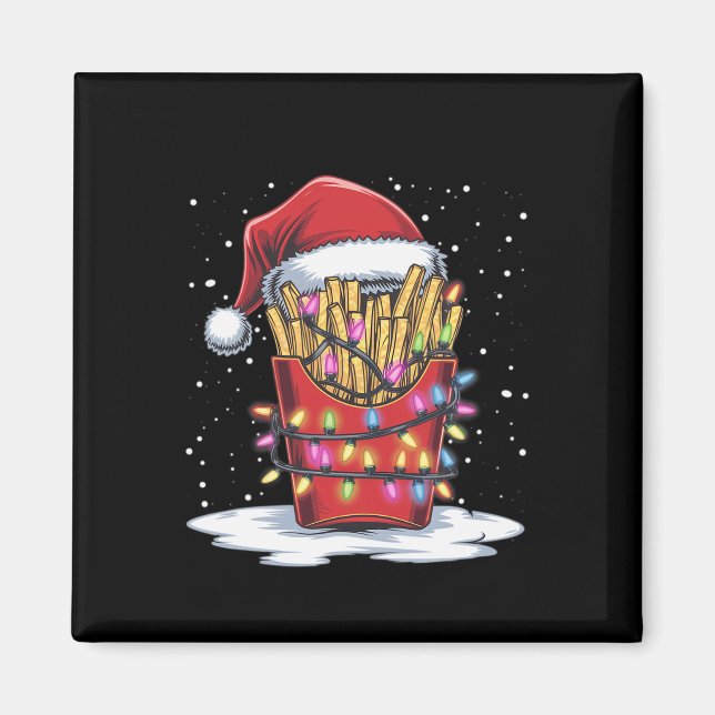 Imã Francês Fries Natal Árvore Santa Hights Xmas (Frente)