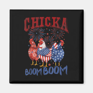 Imã Frango Boom Boom Divertido Patriótico Chicka 4 De