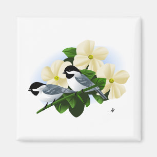 Imã Frango e Flor Dogwood