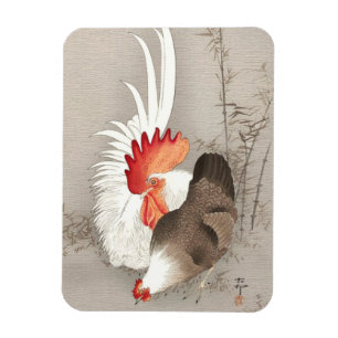 Ímã Frango e Galo por Ohara Koson
