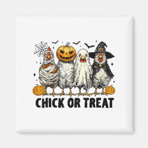 Imã Frango Engraçado ou Tratamento Halloween Bruxa Ass