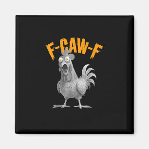 Imã Frango F-Caw-F engraçado Frango F-Caw-F retrô clás