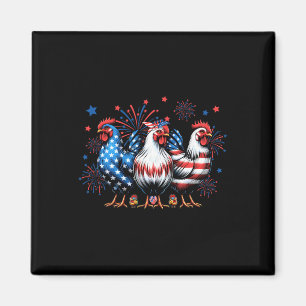 Imã Frango Fofo Bandeira Dos EUA Frango Patriótico Ama