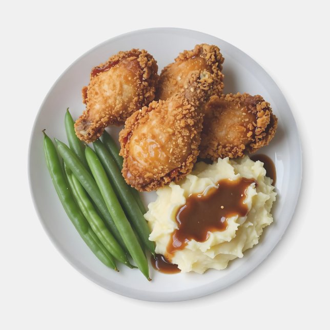 Imã Frango Frito, Purê de Batatas e Feijão Verde (Frente)