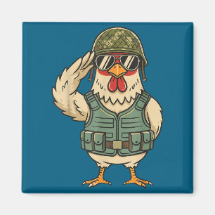 Imã Frango Militar Saudando Soldado Galo Militar Exérc