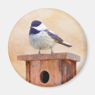Imã Frango no Birdhouse Painting Arte Original de Pás