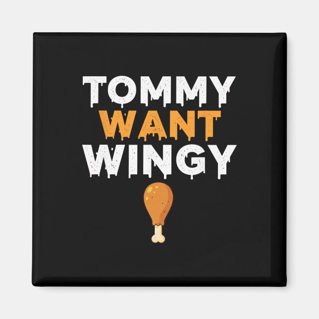 Imã Frango Tommy Quer Asa, Humor de Frango Engraçado (Frente)