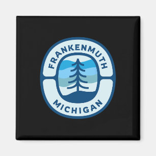 Imã Frankenmuth Michigan Mi Retro Winter Forest Souven
