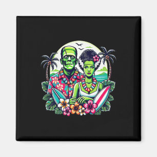 Imã Frankenstein Monstro E Noiva Tropical Havaiano B