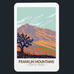 Ímã Franklin Mountain State Park Texas Vintage<br><div class="desc">Franklin Mountain State Park trabalho de arte design. O parque estadual é um dos maiores parques urbanos do país que estão completamente dentro dos limites da cidade.</div>