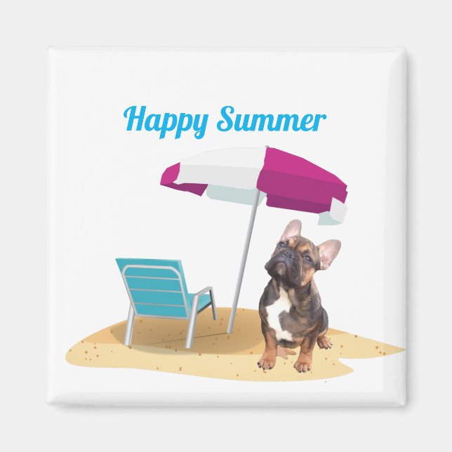 Imã  französische Bulldogge happy Summer Magnet (Frente)