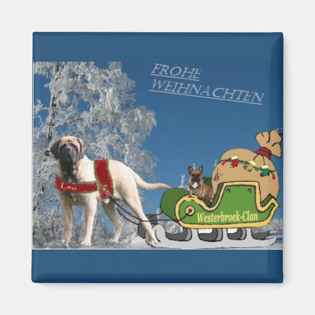Imã Französische Bulldoggen und Mastiff Magnet (Frente)