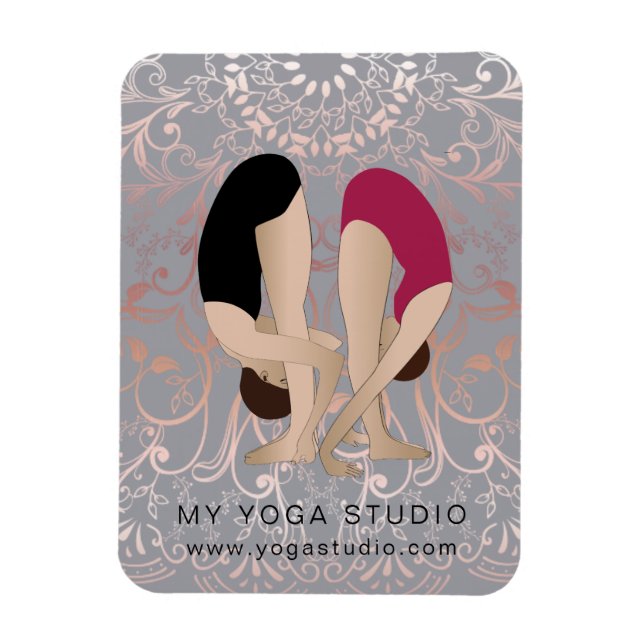 Ímã Frasco de estúdio Yoga para rosa (Vertical)