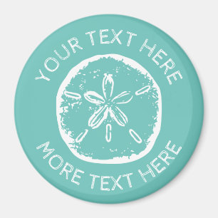 Imã Frasco grande redondo com casca de areia e dólar 