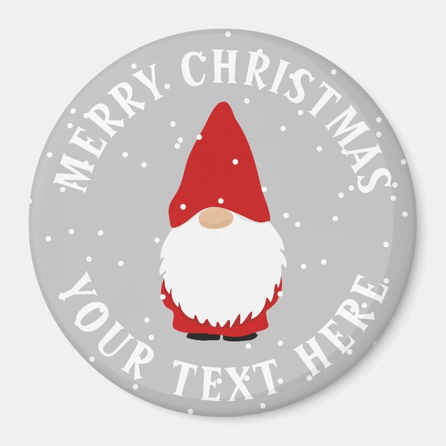 Imã Frasco personalizado do gnomo de Natal do troll es (Frente)