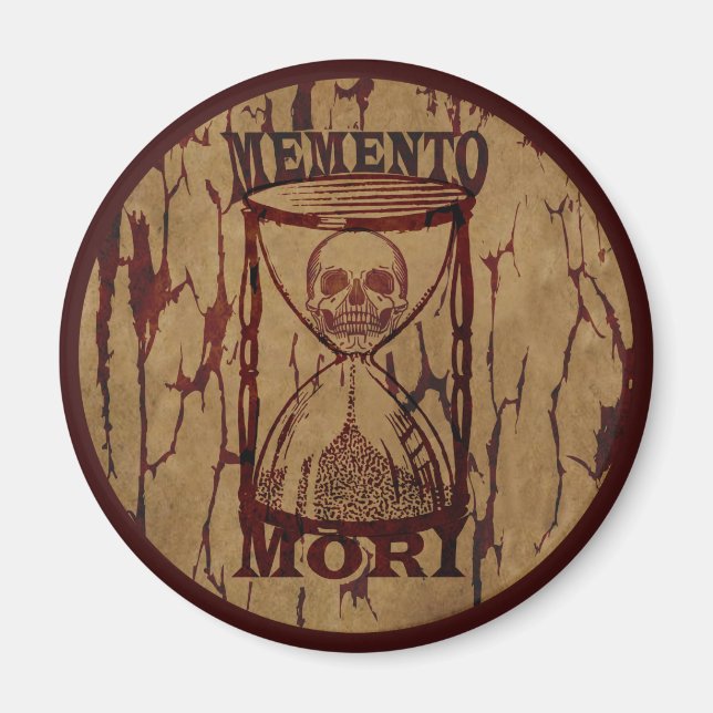 Imã Frase em Latim - Aproveite o Dia - Caveira Memento (Frente)