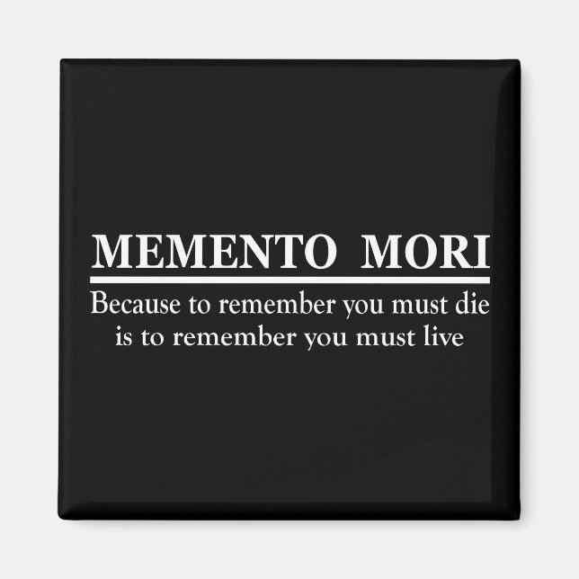 Imã Frase em Latim - Memento Mori (Frente)