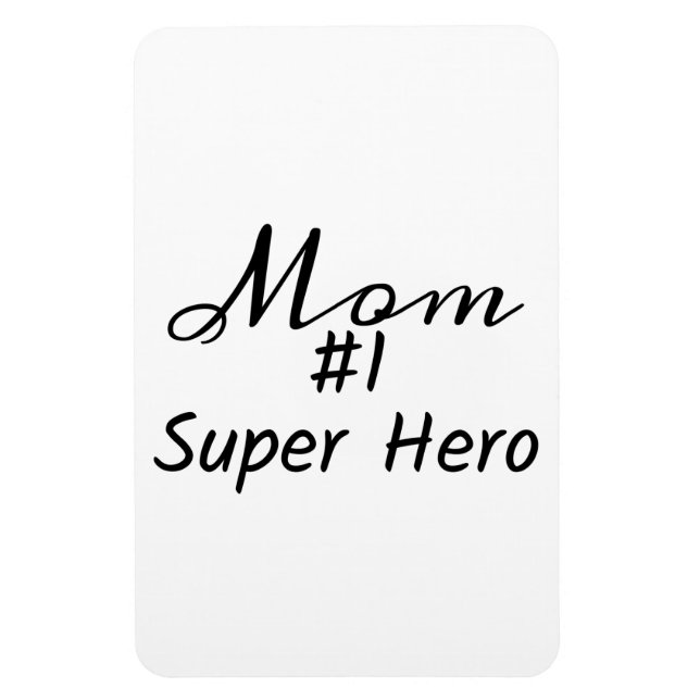 Ímã Frase "Mãe 1 Super Herói" (Vertical)