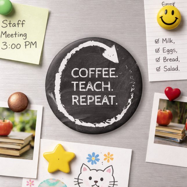 Imã Frase Personalizável Café Ensinar Repetir (Criador carregado)
