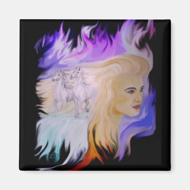 Imã Frau mit Pferd (Frente)