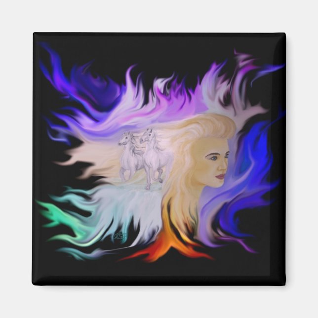 Imã Frau mit Pferd (Frente)