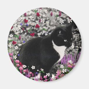 Imã Freckles nas flores II - gato do gatinho de Tux