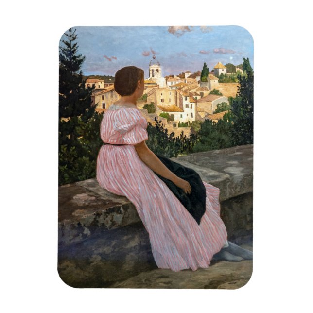 Ímã Frederic Bazille - O Vestido Rosa (Vertical)