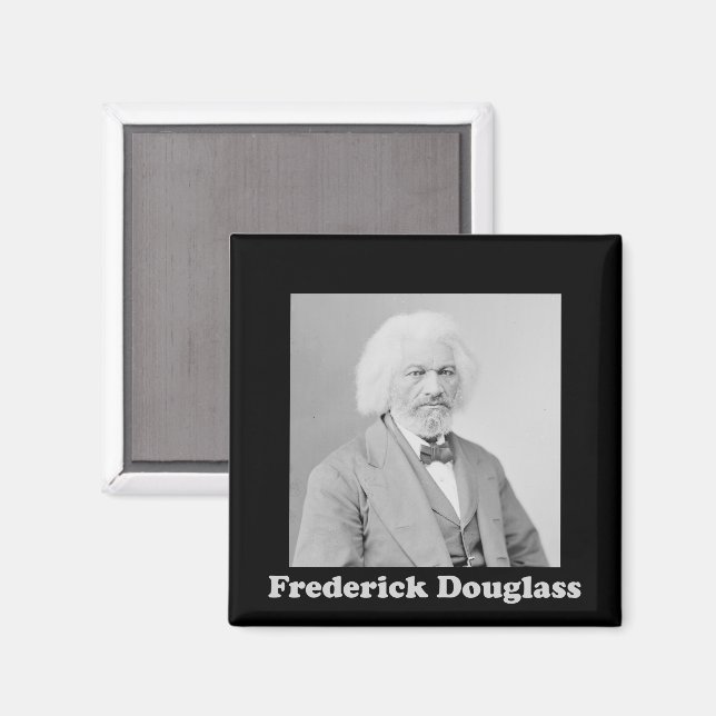 Imã Frederick Douglass Retrait Black and White Photo (Front/Back)