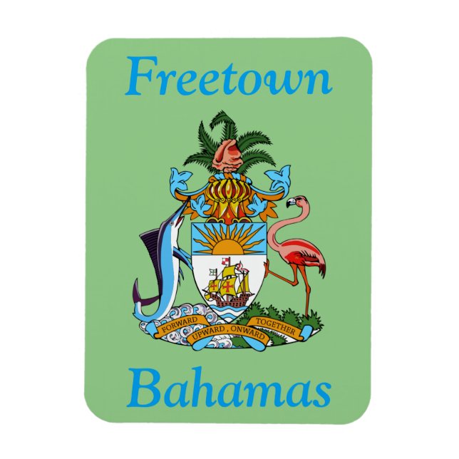 Ímã Freetown, Bahamas com Casaco de Armas (Eleuthera) (Vertical)