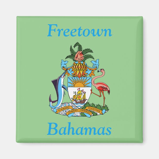 Imã Freetown, Bahamas com Casaco de Armas (Eleuthera) (Frente)