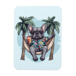 Ímã French Bulldog In Hawaiian Top