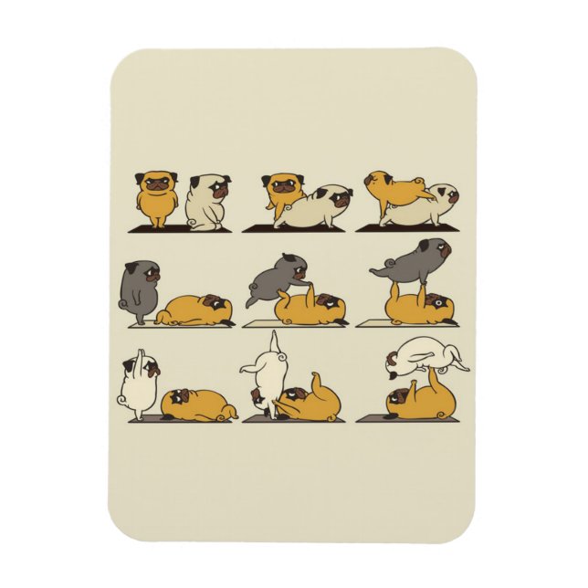 Ímã French Bulldog Yoga Poses | Dog Yoga Lovers (Vertical)