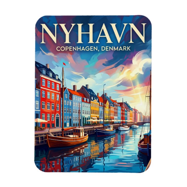 Ímã Frente Marítima de Nyhavn Dinamarca (Vertical)