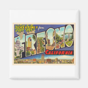 Imã Fresno California CA Vintage Large - Letra Postal