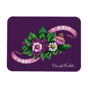 Ímã Frida Kahlo   Buquê Floral Roxo