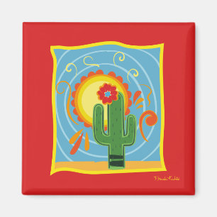 Imã Frida Kahlo Cactus Graphic
